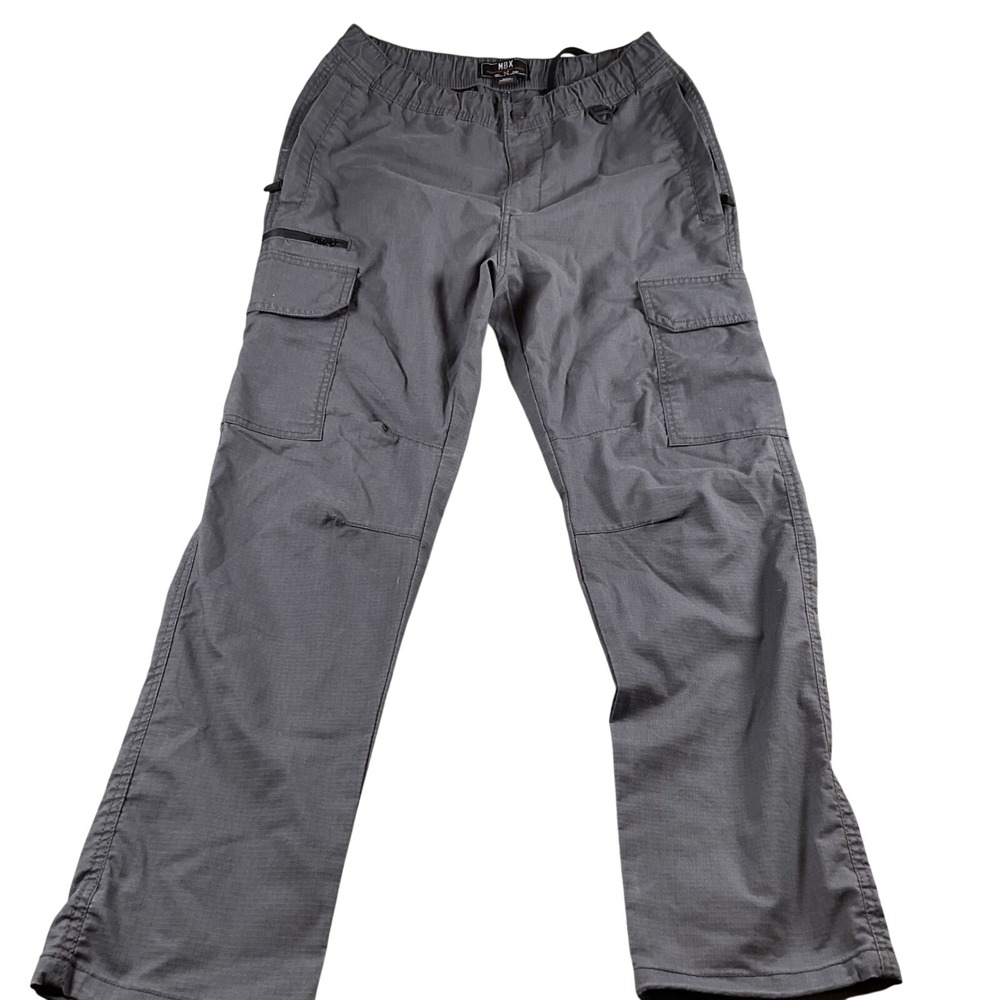 MBX Premium Denim Goods Gray Cargo Pants Men's Medium‎ Hiking Outdoor